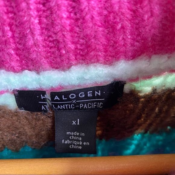 HALOGEN multi colour stripe cowl neck sweater XL - Picture 8 of 8